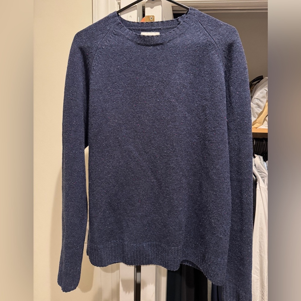 Donegal 100% Wool Navy Crewneck Sweater